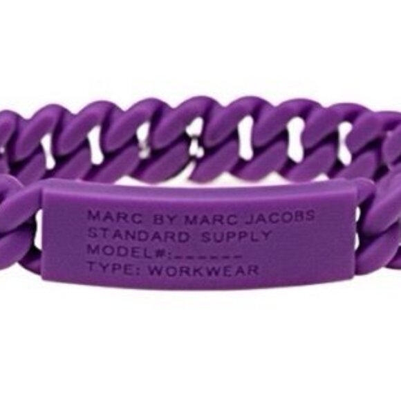 Marc By Marc Jacobs Plum Purple Standard Supply Braided Silicone Rubber Bracelet - Picture 4 of 6